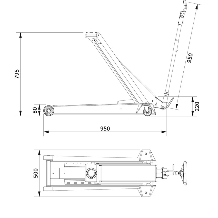 Pojízdný zvedák AC HYDRAULIC 2t, DK 20 HLQ Hydraulický zvedák