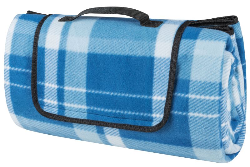 Walser XXL cestovní deka s voděodolnou podložkou - skládací plážová modrá/bílá 200 x cm
