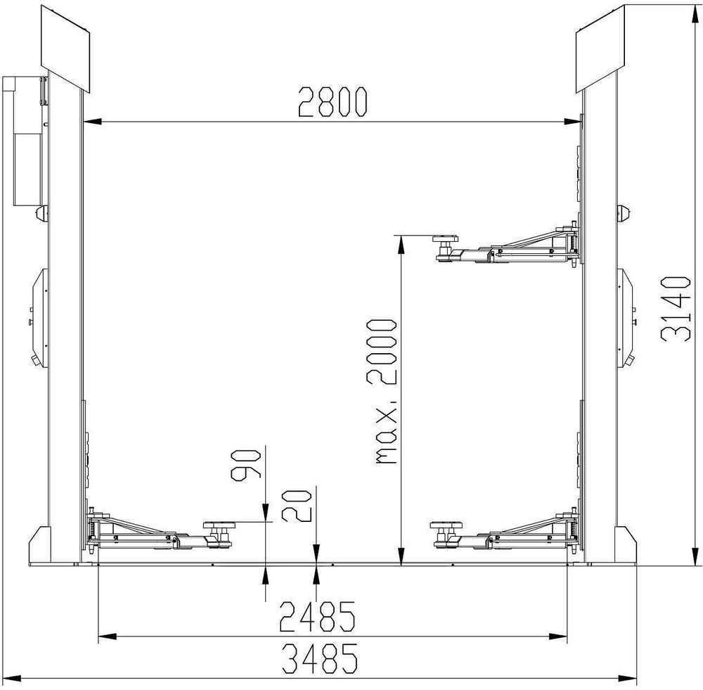 Sloupový zvedák ATH-HEINL, 2-sloupový zvedák 2.40 Comfort Lift