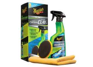 Čistící prostředek na laky MEGUIARS Sada Hybrid Ceramic Quik Clay Kit - sada pro dekontaminaci laku s hybridním keramickým lubrikant