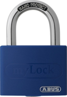 Visací zámek ABUS T65AL/40 modré lesklé tělo zámku 43mm hliník lesklý