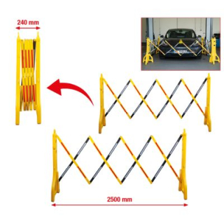 Výstražné označení KS TOOLS, Nůžková zábrana z plastu, 240–2500 mm, 2dílná souprava