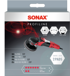 Čistící utěrka SONAX, 2KS PROFILINE Filcový kotouč na skla 127mm
