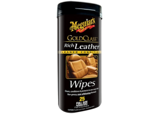 Prostředek na ošetření kůže MEGUIARS, Gold Class Rich Leather Wipes - ubrousky na údržbu přírodní i umělé kůže, 25 ks