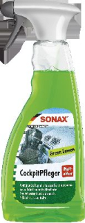 Čistič plastů SONAX, 0,5L Čistič přístrojové desky s matným efektem - zelený citrón