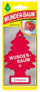 Osvěžovač vzduchu WUNDERBAUM, Erdbeeren / Jahody (závěsný papír) - vůně do auta