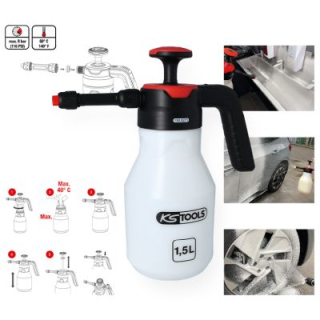 Tlaková rozprašovací láhev / postřikovač KS TOOLS, Pěnový rozprašovač s tlakovým čerpadlem (pěnič), 1,5 l